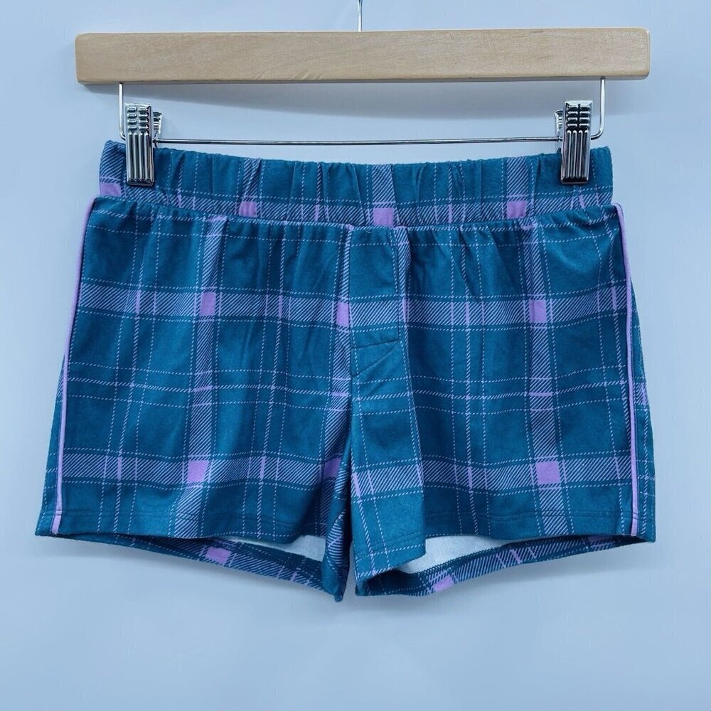 Art Class Youth Girls Size Medium 8 Plaid Soft Pajama Sleep Shorts in Green 878